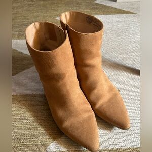 a new day Pointed Toe Faux Suede Ankle Boots - Camel